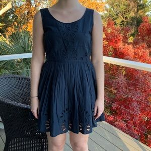 Jack Wills Navy Eyelet Dress